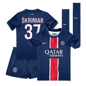 Billiga Paris Saint-Germain Milan Skriniar #37 Hemmatröja Barn 2024-25 Kortärmad (+ Korta byxor)